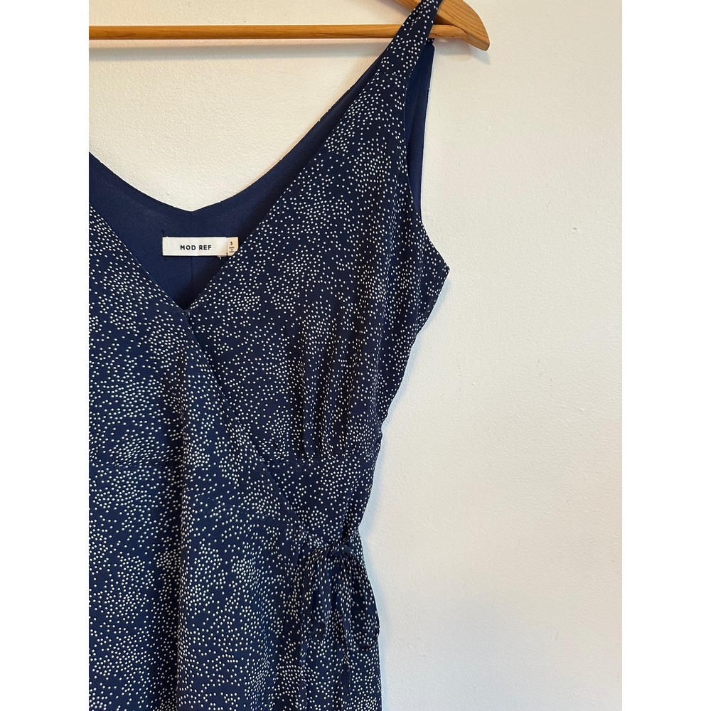 MOD REF Polka Dot Sleeveless Wrap V-Neck Midi Dress V-Neck | Size Small - Picture 2 of 9